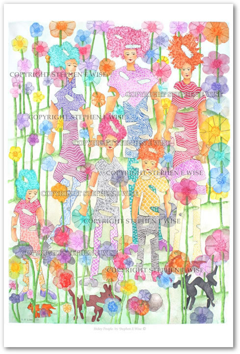 Buy Art Prints from leading Contemporary Artist Stephen E Wise - Artwork Title : Holey people